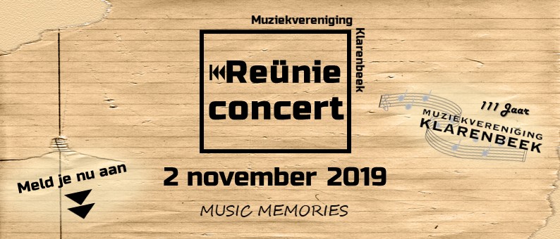 Reünieconcert 2 november 2019